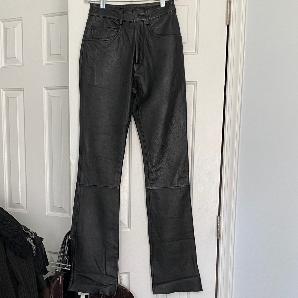 Wilsons Leather Black Straight Leg Pants
